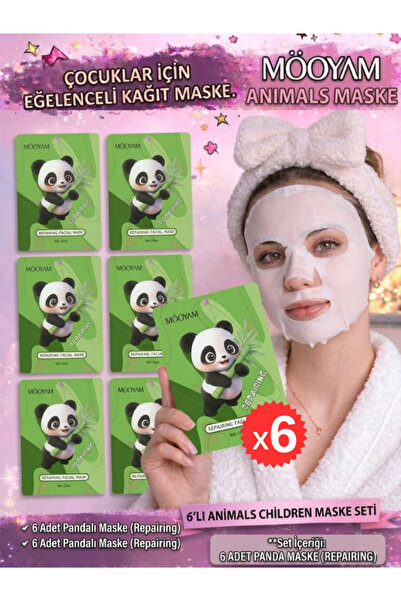 M00YAM En Çok Tercih Edilen! Animal Panda Maske Çocuklar İçin 6'lı Yüz Maske ...