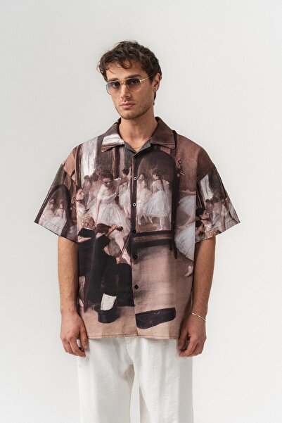 go gang own Renaissance Apaş Yaka Kısa Kollu Oversize Gömlek