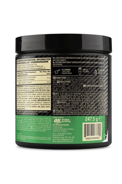 ON Optimum Nutrition Kreatin Monohidrat Blue Raspberry Aromalı 247.5 g 55 Servis Kas Gücü ve Desteği