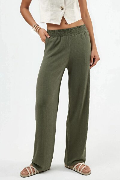 Hiccup Straight Leg Textured Pants Ellie Collection
