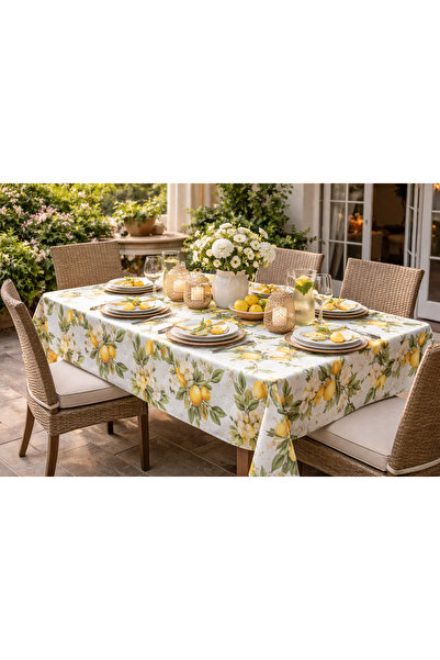 OEM Fata de masa 100% bumbac, teflonata, impermeabila 140×180cm Lemon fresh