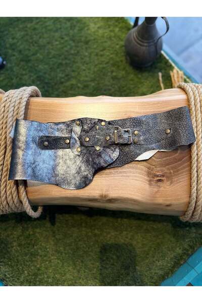 Yılday Gür Butik Handmade Design Holographic Genuine Leather Belt - Two Diffe...