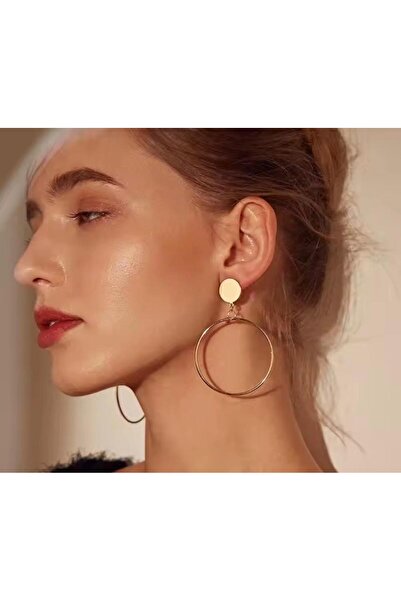 ASDAAF حلق لون ذهبي كبير