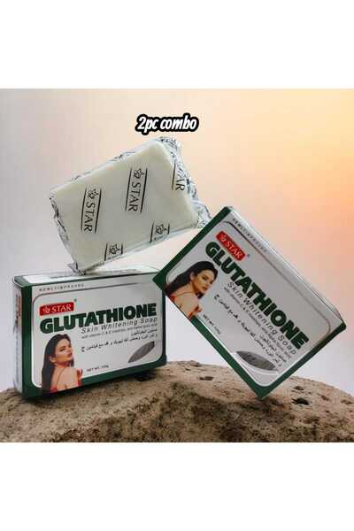 sz star صابون تفتيح البشرة بالجلوتاثيون، عبوة من قطعتين مع فيتامينات سي، إي، ...