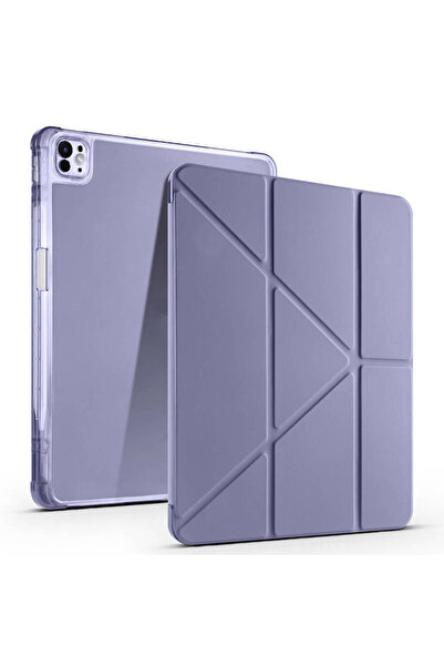 zore iPad Air 13 2025 M3 Uyumlu Kılıf Tri Folding Kalem Bölmeli Standlı Kılıf