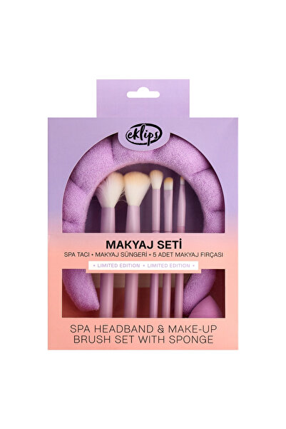 eklips Spa Tacı & Süngerli Makyaj Fırça Seti