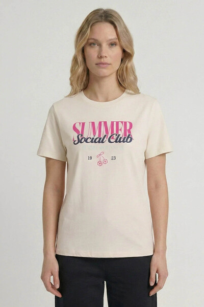 hummel Recuento Εκρού Γυναικείο T-Shirt 912317-9157