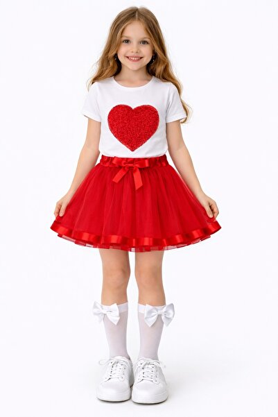 Nacar Kız Çocuk 23 Nisan 29 Ekim Tütü Etek&Modeli T-shirt Alt Üst Takım-Yeni ...