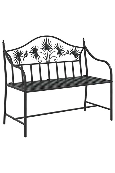 vidaxl Bancă de grădină Negru 104 x 52,5 x 89 cm Oțel