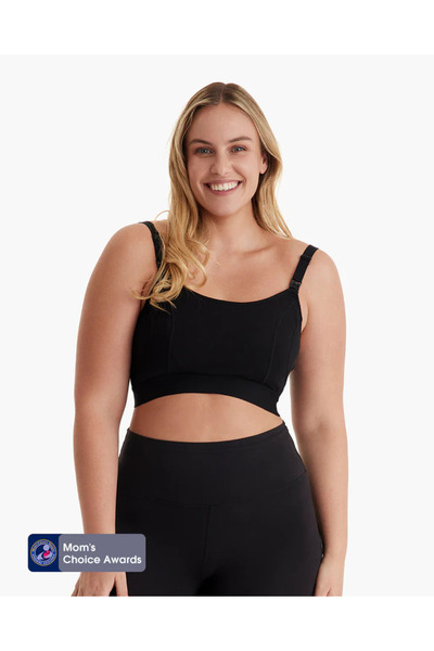 Momcozy nursing bra for hands-free breast pump YN08 Black M