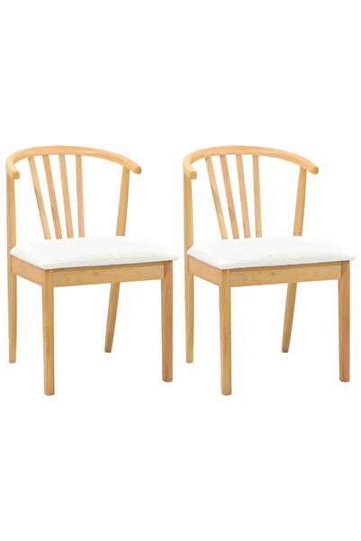 vidaxl Scaun de sufragerie 2 pcs și Alb Lemn de cauciuc solid