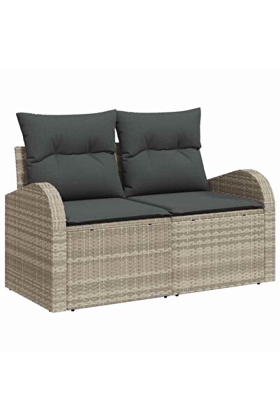 vidaxl Canapea de grădină Gri deschis 124 x 62 x 69cm poliratan