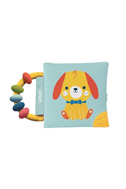 yoyo Carte moale cu jucarie dentitie Woof Little Puppy (My Soft Rattle & Teet...