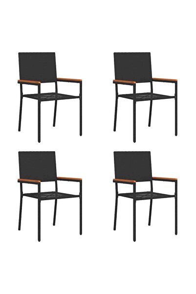 vidaxl Scaune de grădină stivuibile 4 pcs Negru și Maro