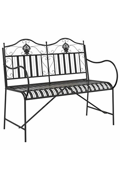vidaxl Bancă de grădină Negru 103,5 x 59 x 89 cm Oțel