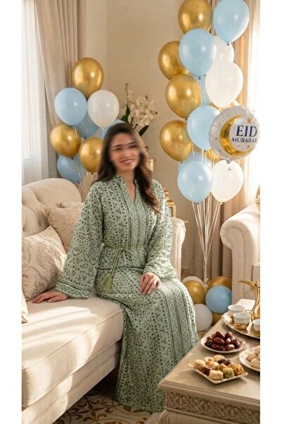 ISHRAQAT AL-AMAL Eid evening dress with sequins, a waist belt, a flared cut, ...