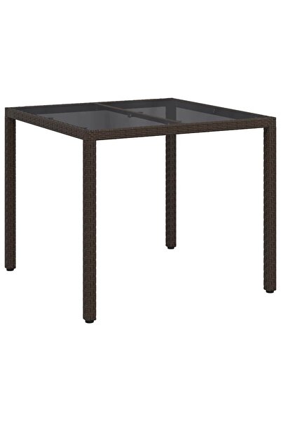 vidaxl Masă de Grădină Maro 90 x 90 x 75 cm poliratan