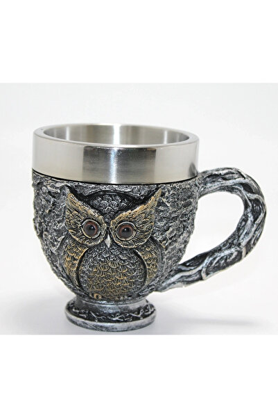 OEM 3D Embossed Owl Bust Stainless Steel Mug Cup Alk4482