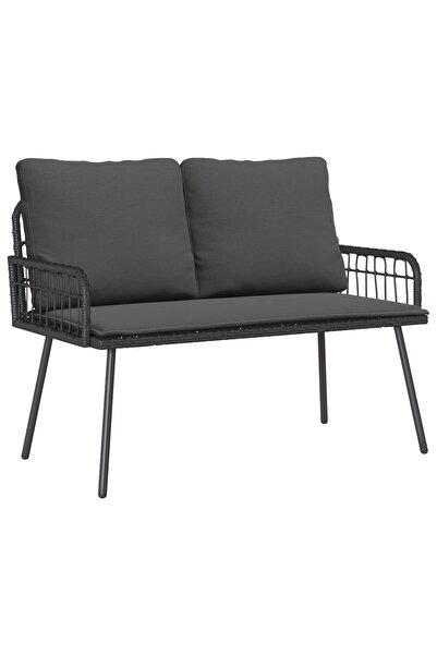 vidaxl Bancă de grădină cu pernă Antracit 114 x 64 x 90cm Oțel
