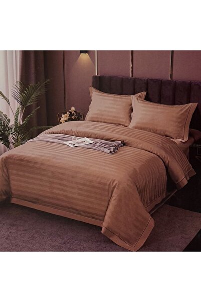 Casa Pucioasa Fine Damask Bed Linen 6 Pieces, Fitted Sheet with Stretchy, orange