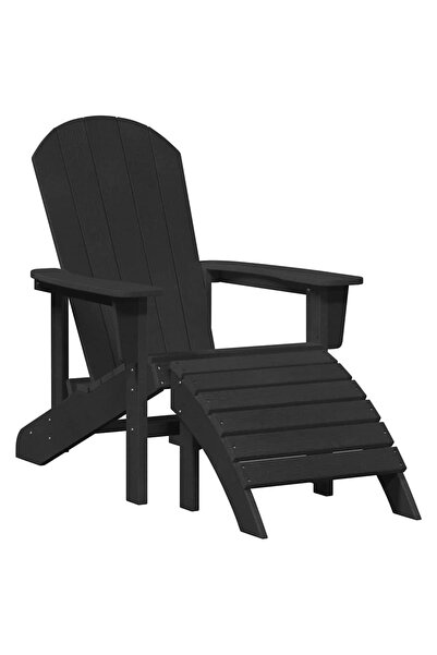 vidaxl Scaun Adirondack Negru 82 x 74 x 92 cm HDPE