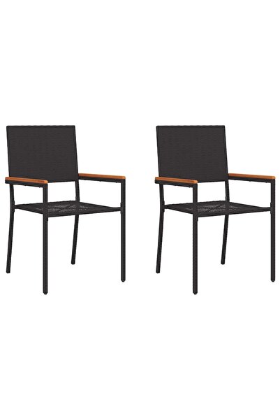 vidaxl Scaune de grădină stivuibile 2 pcs Negru și Maro