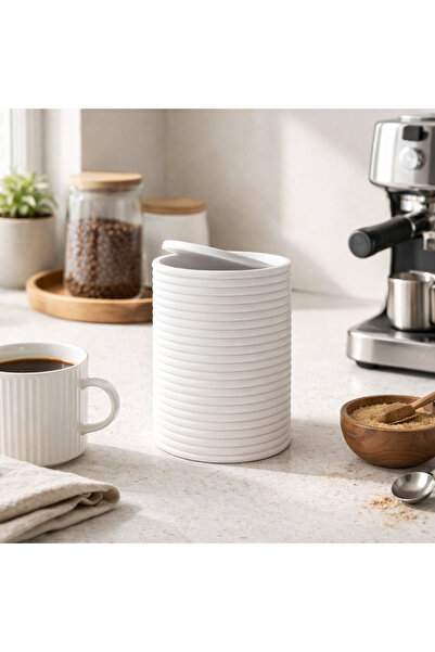 comes DEVA IV Serisi - Orta Boy - Beyaz Döner Kapaklı Tezgah Üstü Mini Çöp Ko...