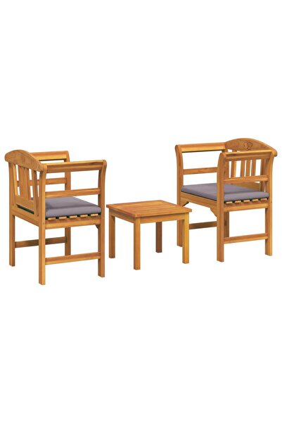 vidaxl Set de lounge cu trandafir de grădină cu pernă 3 pcs
