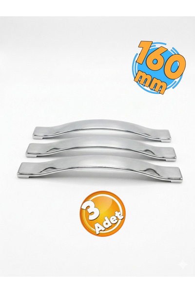 Şahinler Şahin SHN160 Saten Parlak Dolap Çekmece Mobilya Kulpu 160 mm (3 Adet)