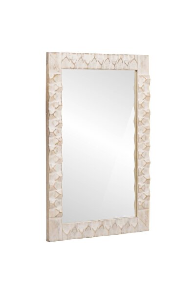 vidaxl Oglindă pentru baie Finisaj Alb Spălat 50 x 70 x 2,5 cm
