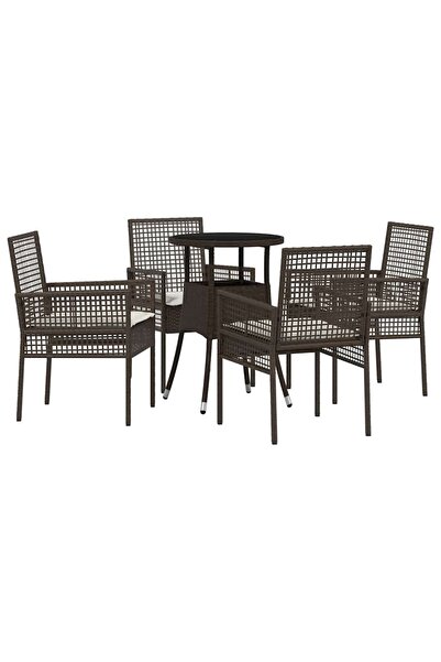 vidaxl Set de masă pentru grădină 5 pcs Maro poliratan