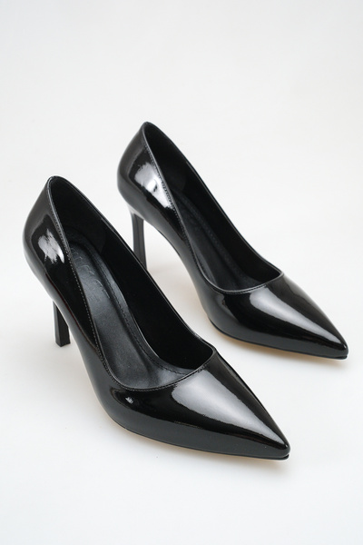 Rella Black Patent Leather Pointed Toe Stiletto Stiletto Heel U Classic Styli...