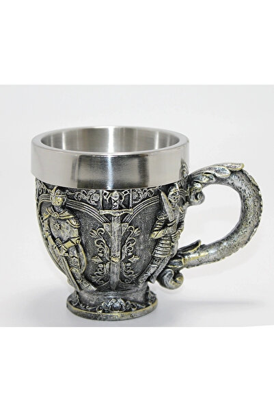 Marsilyan Ieg ™   Knight Embossed 3D Stainless Steel Mug Alk4477