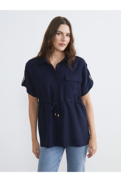 LC Waikiki Rmz Gi̇yi̇m Farkiyla Tie-Dye Detailed Drawstring Women's Shirt