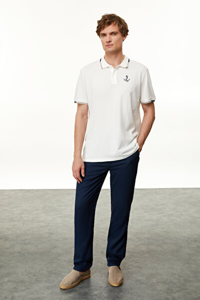 Mudo Embroidered Polo Collar T-Shirt