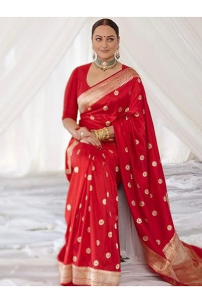 MYSMAR Red Silk Saree - MAF3081 | Red