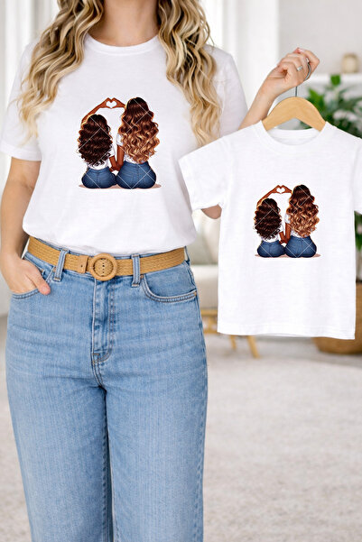 LORVEX Twin tricou Combinație mamă-fiică supradimensionat – Mamă și copil MOM...