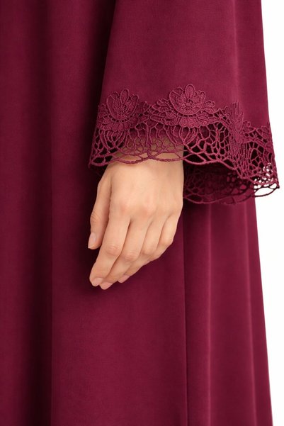 Ophelia Al Zahra 3-Piece Open Abaya Set with Inner Dress & Matching Hijab