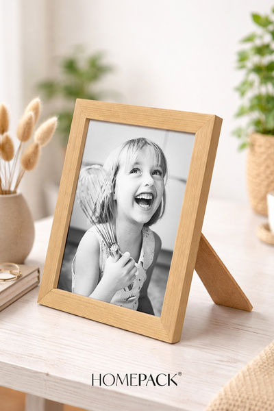 BERRAVIA 15X21 cm Natural Wood Framed Desktop Picture Frame, Photo Frame, Wood