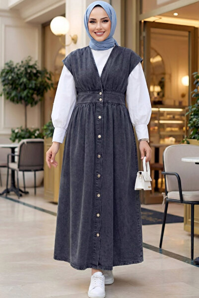 Ottawe Regular Fit Rahat Bilek Boy Günlük Düğmeli Yıkamalı V Yakalı Tarz Deni...