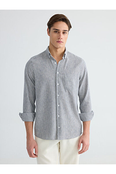 LC Waikiki Rmz Gi̇yi̇m Farkiyla Standard Fit Striped Men's Shirt