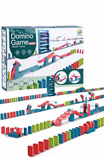 OEM Traseu Domino cu Bile, 130 Piese Colorate si Obstacole, Joc Creativ de Co...