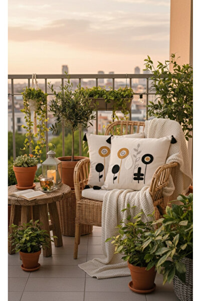 Nevvera Home Boho İskandinav Desenli Yastık Kılıfı 2’li Set | Püsküllü Dekora...