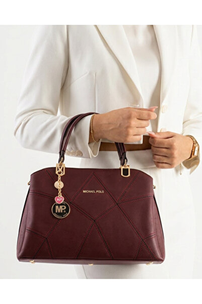 Çanta Trend Michael Polo Original Claret Red Women's Embroidered Accessory wi...