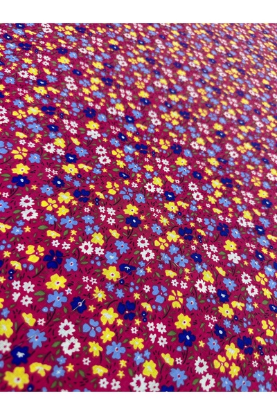 oskatekstil Poplin Kumaş %100 Pamuk Çiçek, Çıtır Desenli 170 cm En Metre İşi ...