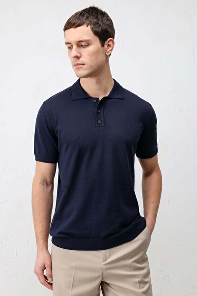 Antioch Lacivert Comfort Slim Polo Yaka Erkek Triko T-Shirt