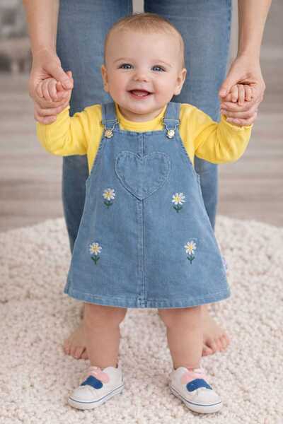 Baby Buu طقم جيليه وبلوزة من الدنيم للفتيات الصغيرات من باباتيا مطرز