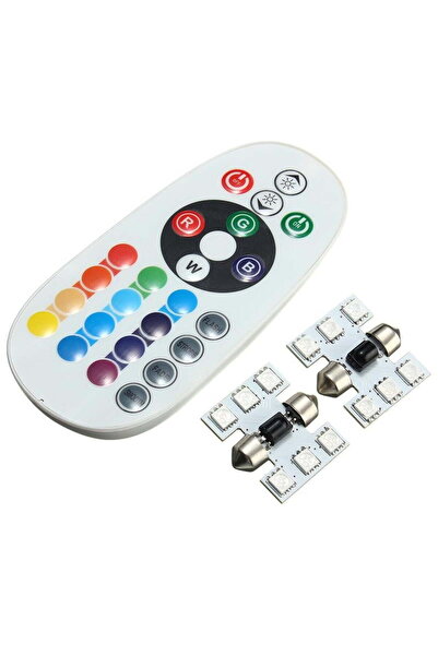 SimpluAcasa SET 2X LED Auto RGB Feston 31mm cu Telecomandă, Lumini Ambientale...