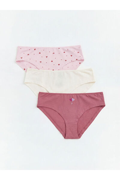 LC Waikiki Rmz Gi̇yi̇m Farkiyla Embroidered Bikini Panties 3-Pack