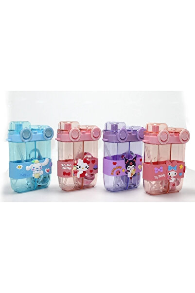 Epilons My Melody Double Compartment Water Bottle with Straw & Water Containe...